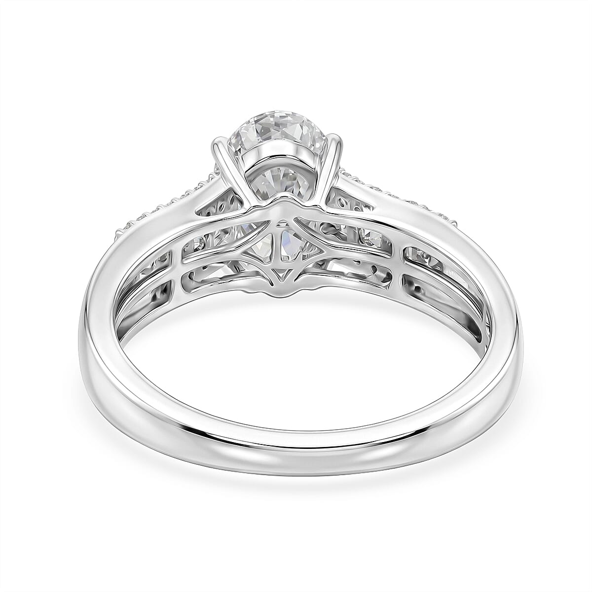 Luxuriant - Lab Grown Diamond (SI-G-H) Ring in Rhodium Overlay Sterling Silver 2.00 Ct.