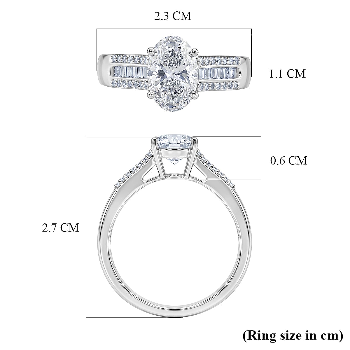 Luxuriant - Lab Grown Diamond (SI-G-H) Ring in Rhodium Overlay Sterling Silver 2.00 Ct.
