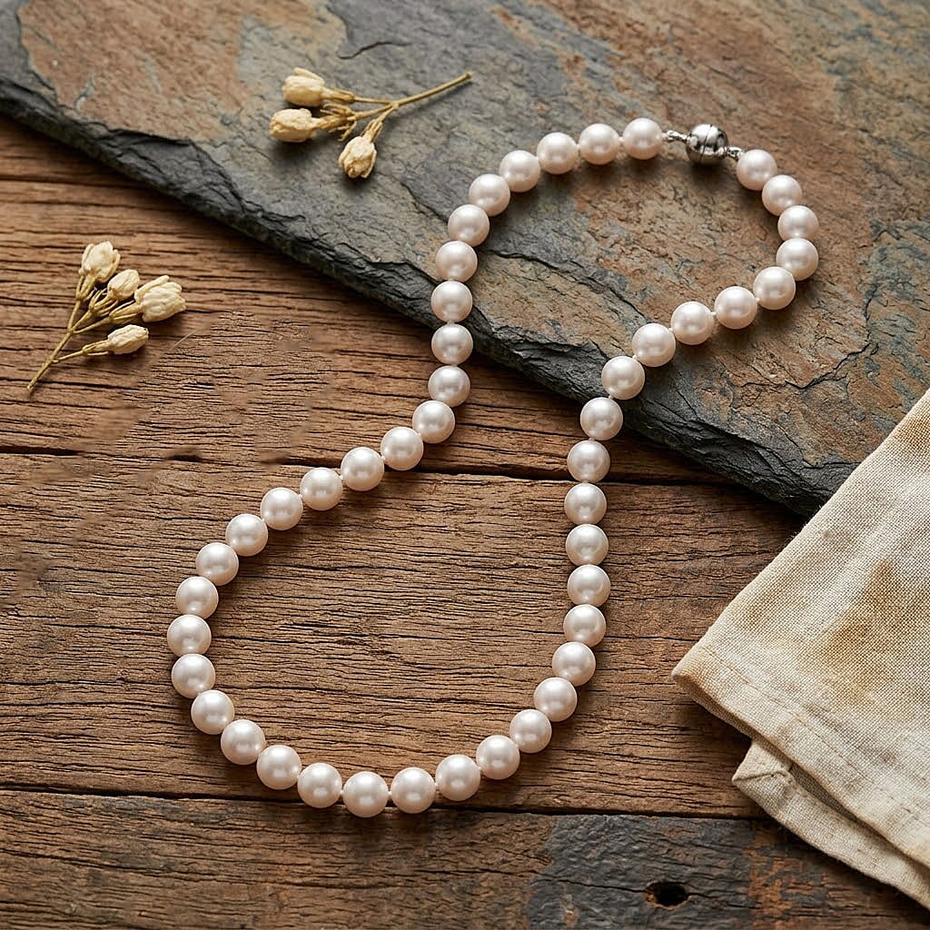 AAAA Rare Size Edison Pearl (9mm- 11mm) Sterling Silver Necklace (20 Inch) with Magnetic Clasp