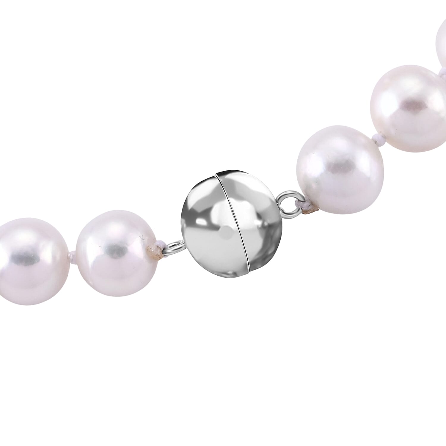 AAAA Rare Size Edison Pearl (9mm- 11mm) Sterling Silver Necklace (20 Inch) with Magnetic Clasp