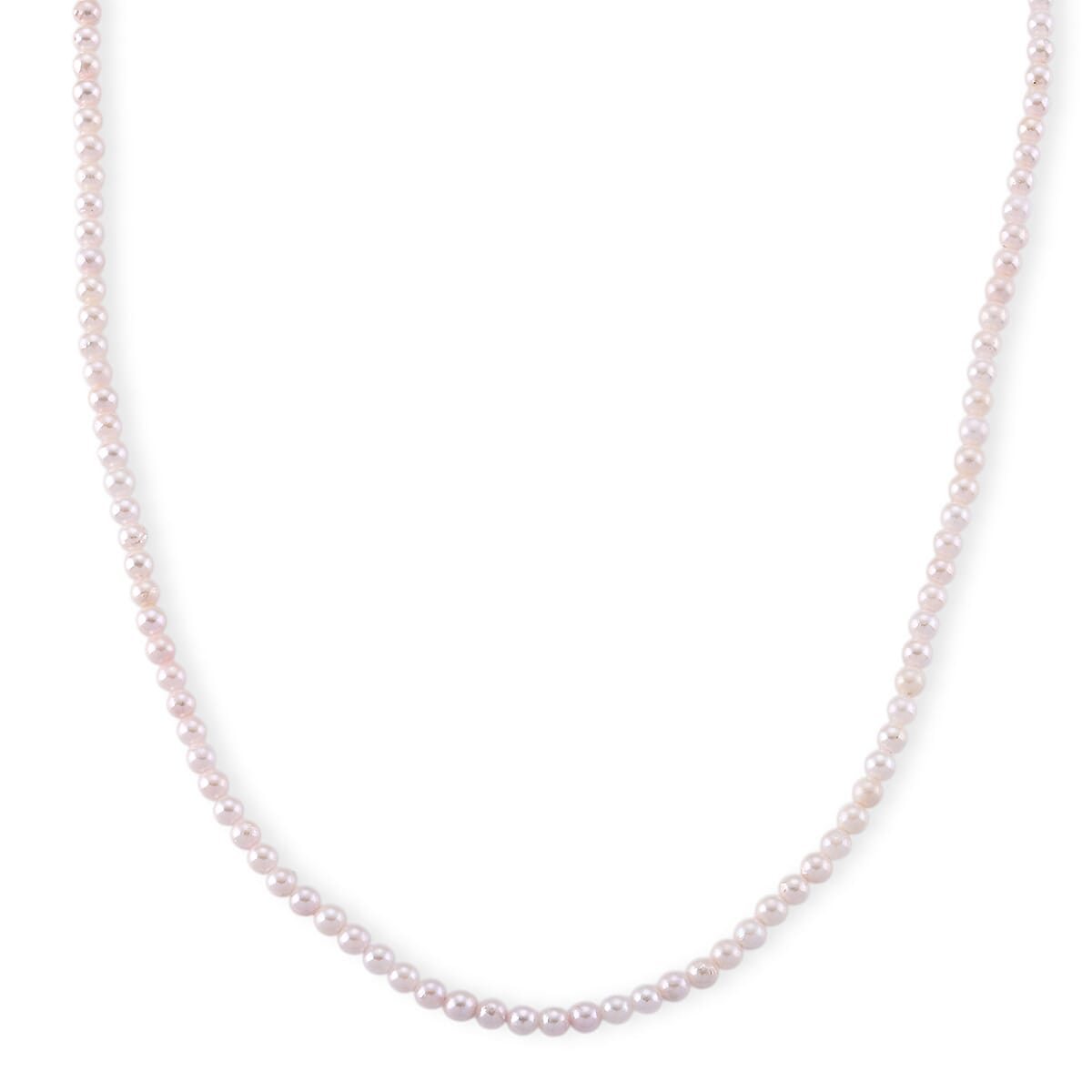 D'Joy - Japanese Akoya Pearl Beads Necklace (Size - 20) with Magnetic Lock in Yellow Gold Plated Sterling Silver 127.00 Ct.