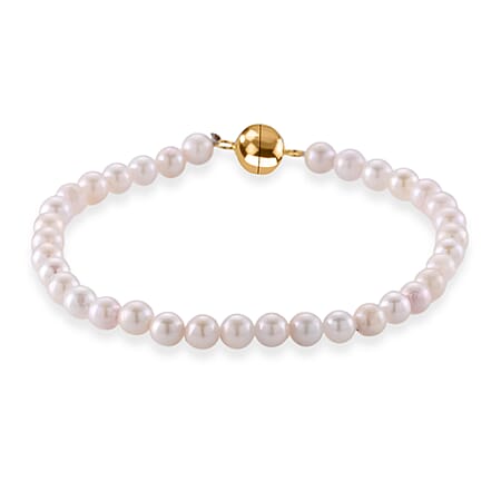 D'Joy - Japanese Akoya Pearl Beads Bracelet (Size - 7.5) with Magnetic Lock in Yellow Gold Plated Sterling Silver 35.00 Ct. D'Joy - Japanese Akoya Pearl Beads Bracelet (Size - 7.5) with Magnetic Lock in Yellow Gold Plated Sterling Silver 35.00 Ct.