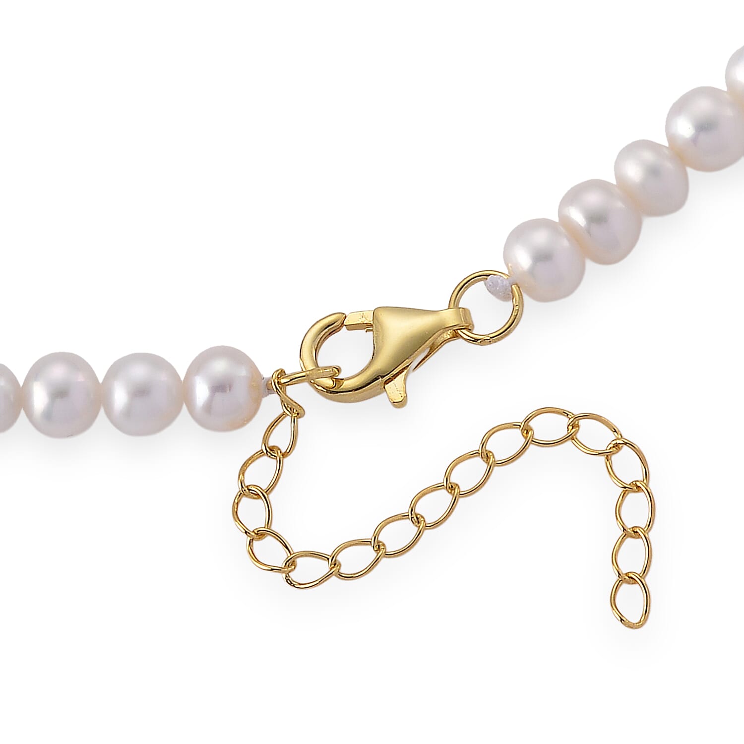 Rare Find - AAAA Akoya Pearl Necklace (Size - 20-2 Ext) in Yellow Gold Plated Sterling Silver