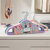 MEGA DEAL - Set of 25 Floral Velvet Cloth Hangers - Multi Colour
