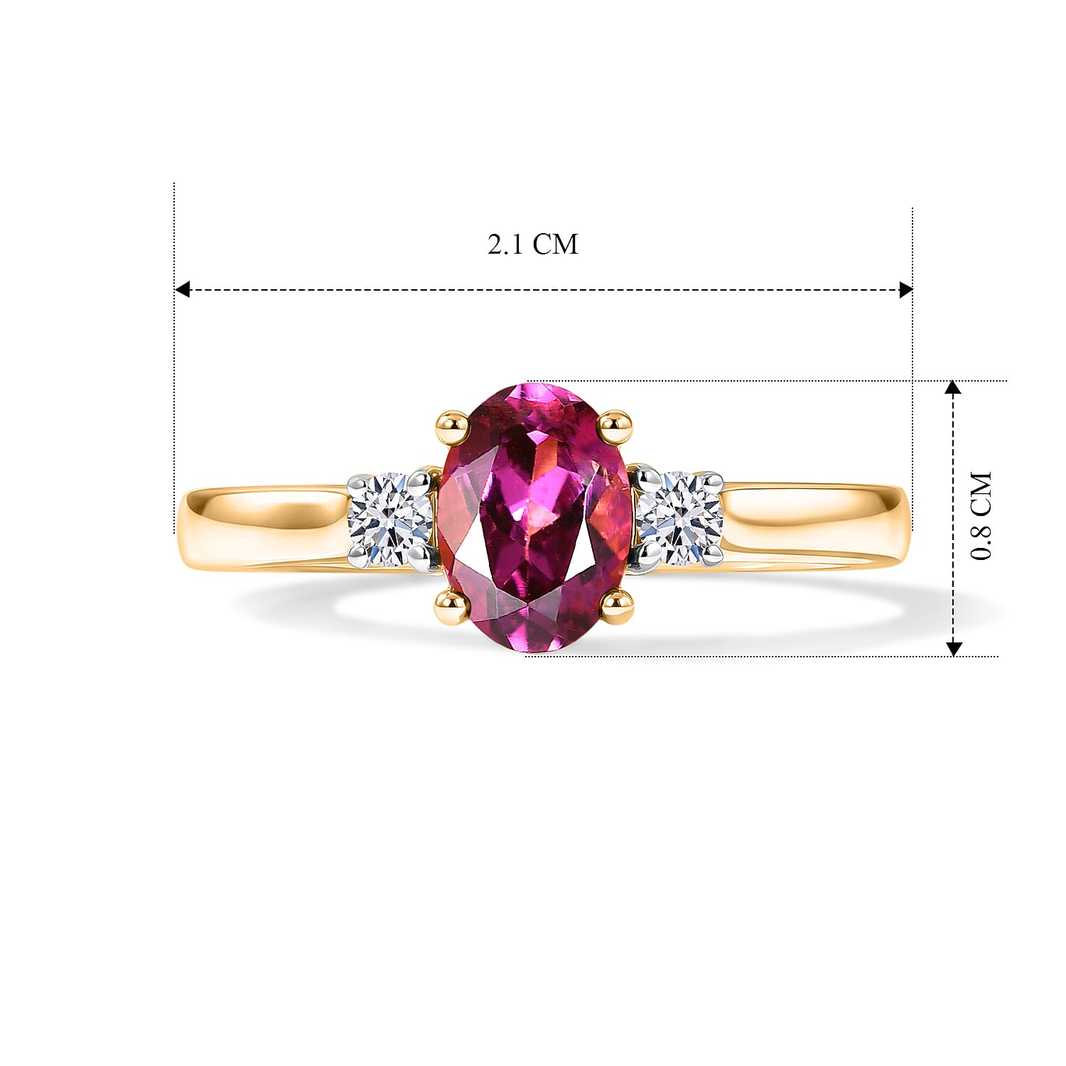 Luxuriant - Radiant Ember Garnet & Lab Grown Diamond (SI-G-H) Solitaire Ring in 18K Vermeil Yellow Gold Plated Sterling Silver 1.08 Ct.