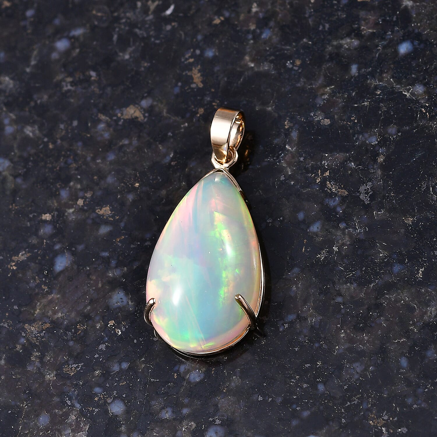 Tony Diniz Collection 9K Yellow Gold AAA Ethiopian Opal Solitaire Pendant 10.33 Ct.