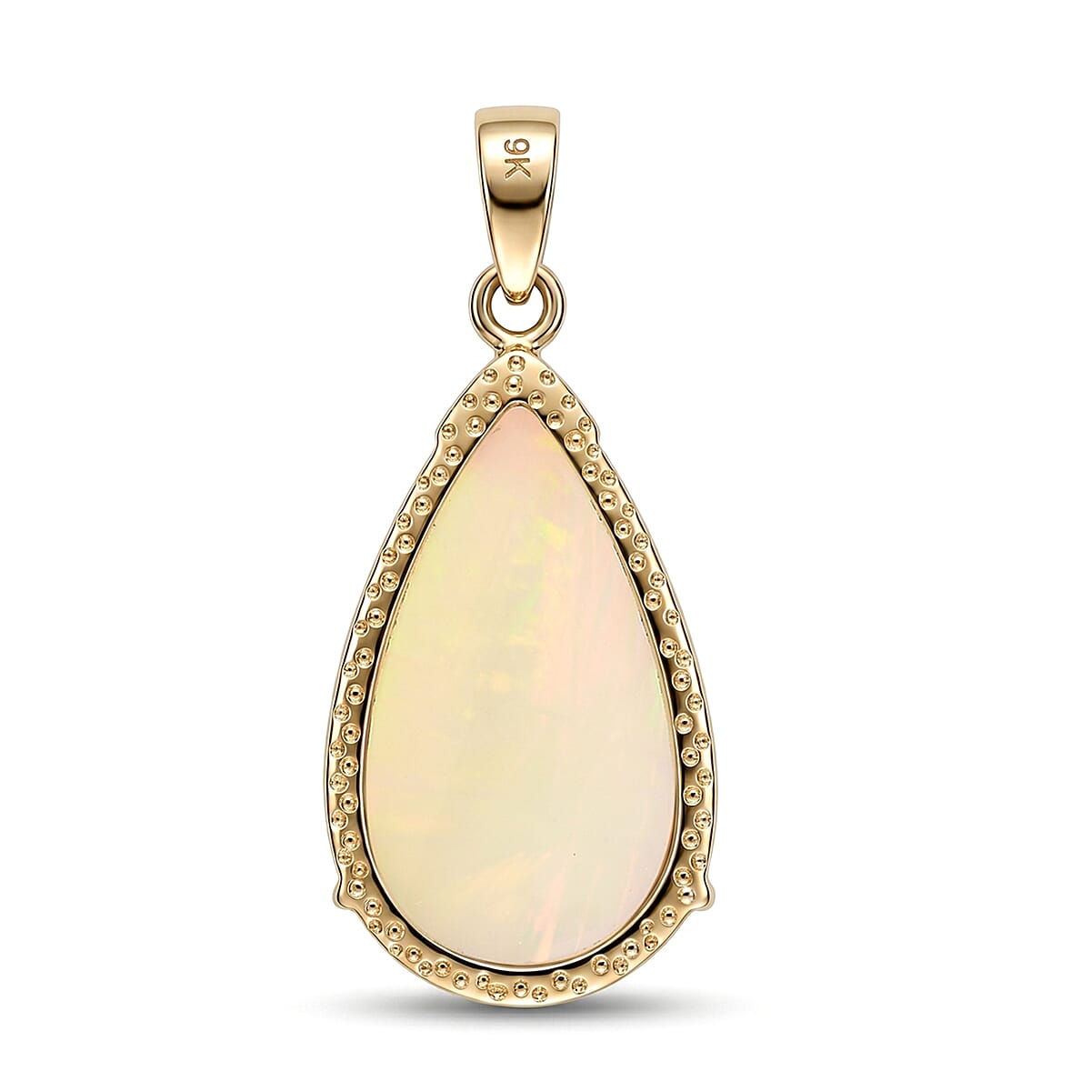Tony Diniz Collection 9K Yellow Gold AAA Ethiopian Opal Solitaire Pendant 10.33 Ct.