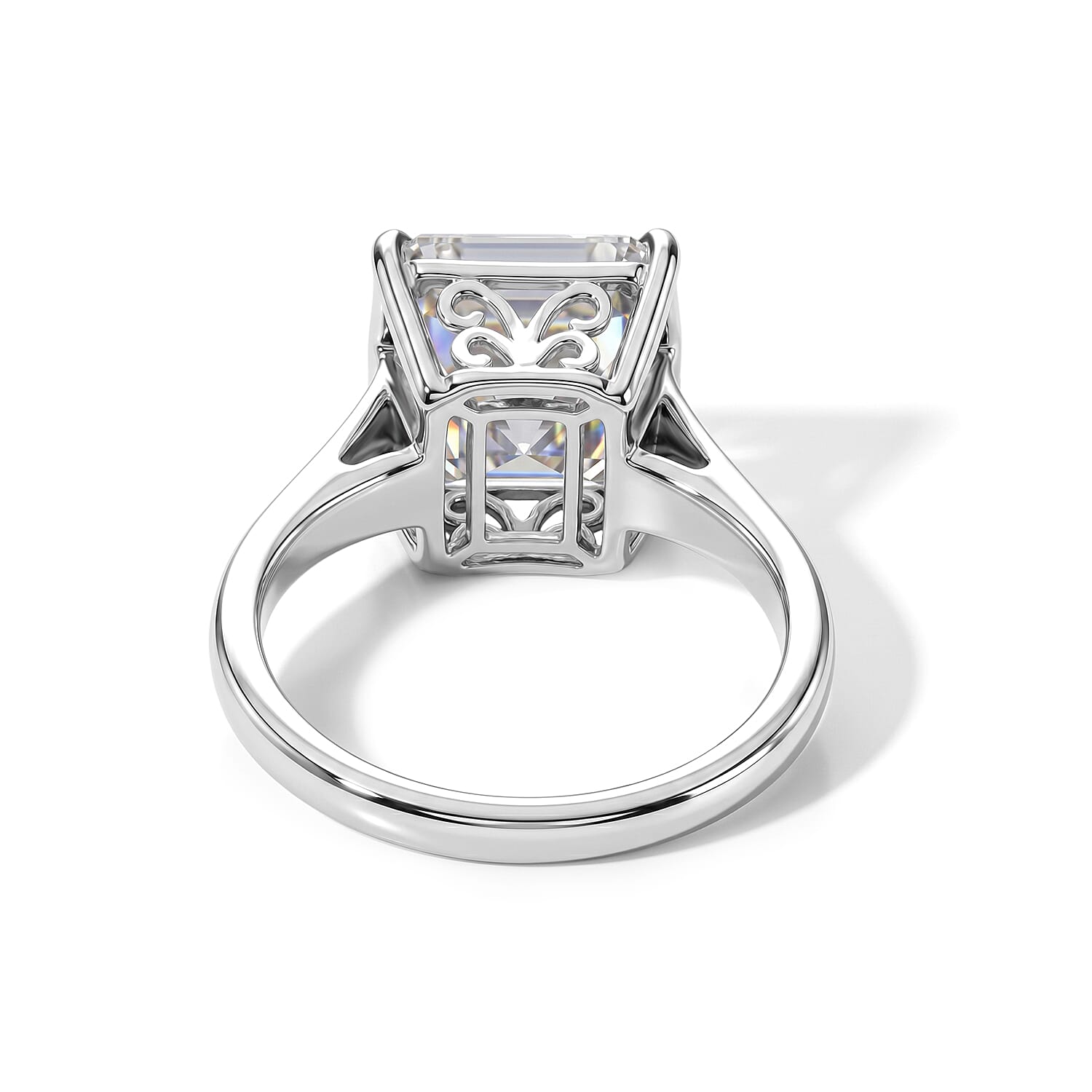 The Royal Asscher Collection - Moissanite Ring in Rhodium Overlay Sterling Silver 5.50 Ct.