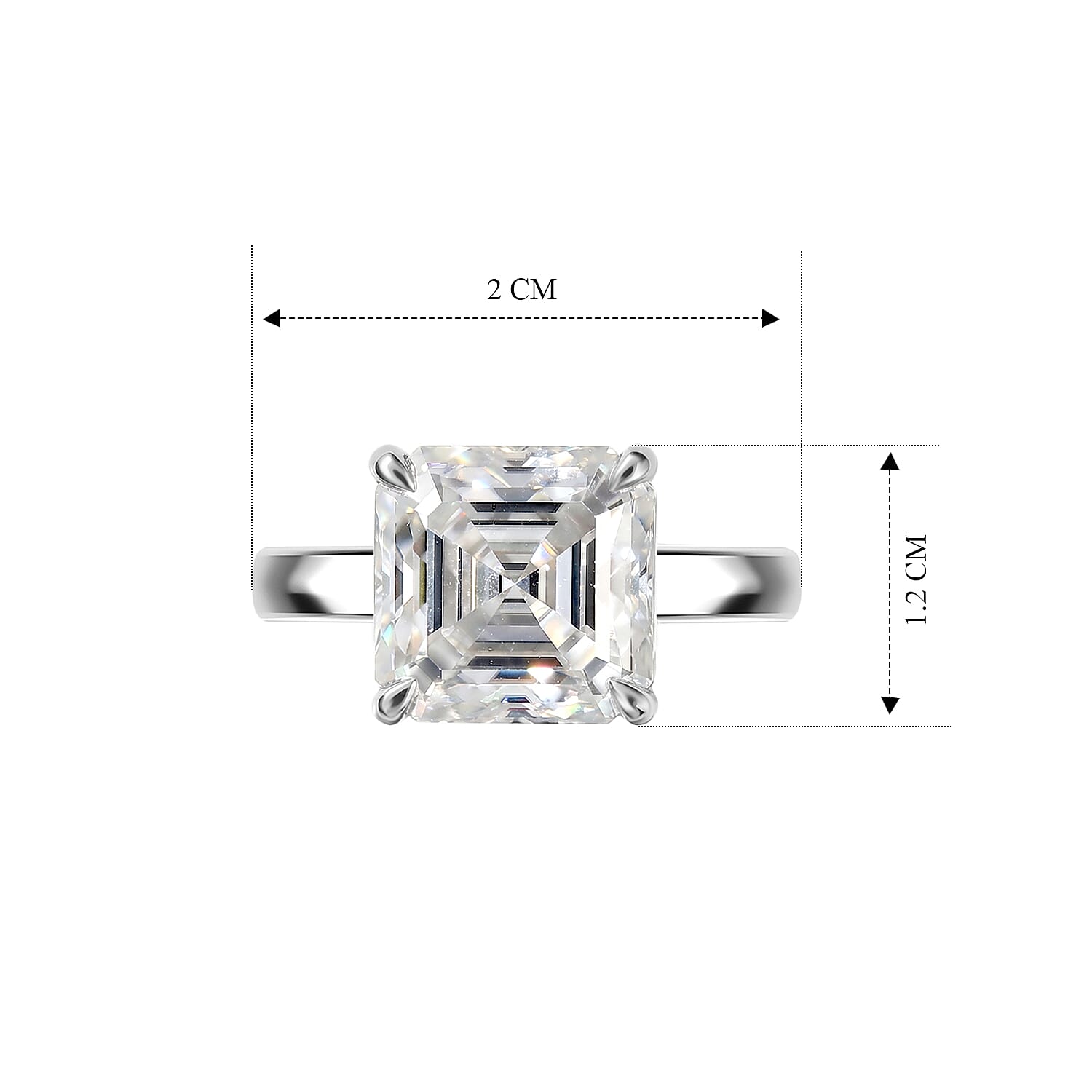 The Royal Asscher Collection - Moissanite Ring in Rhodium Overlay Sterling Silver 5.50 Ct.