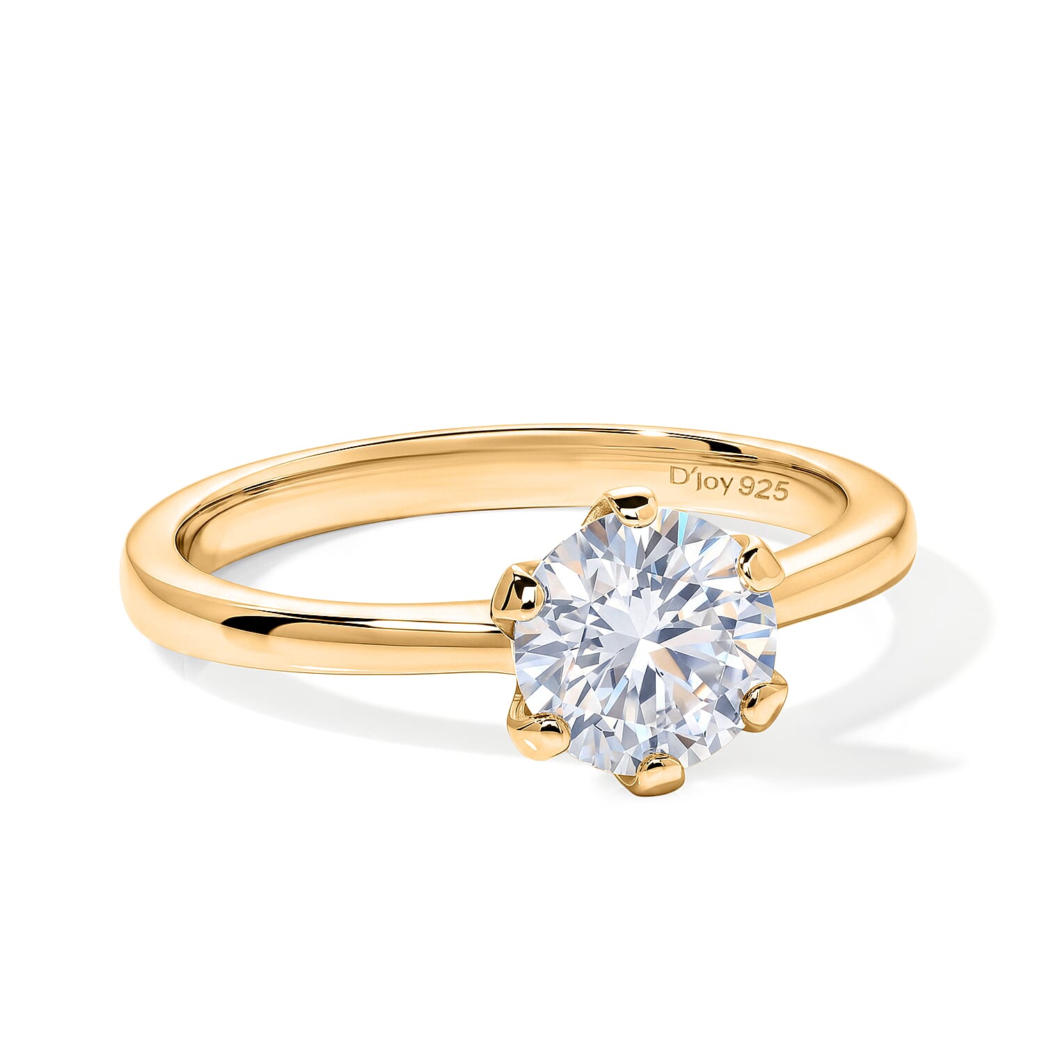 Royal Bali Collection - D'Joy Moissanite Solitaire Ring in Sterling Silver 1.00 Ct.