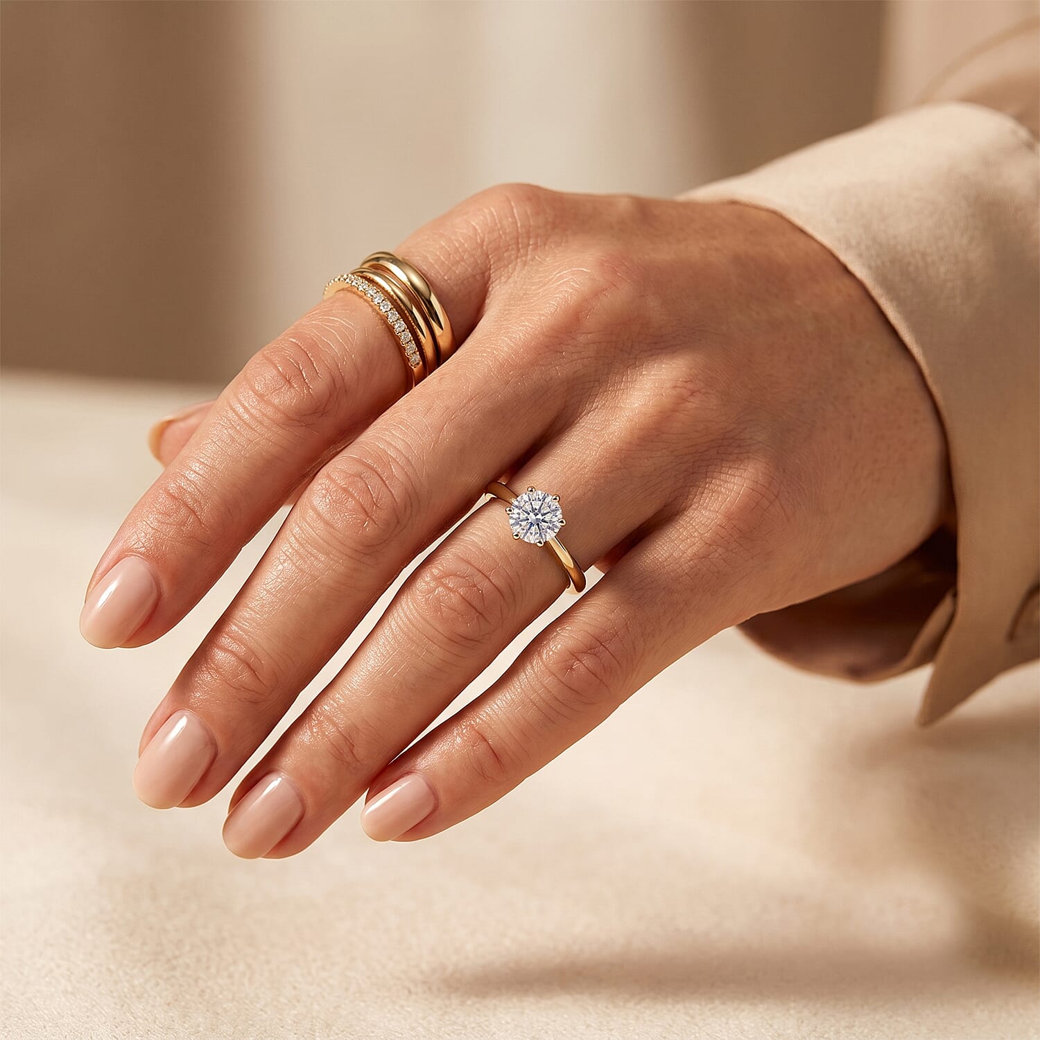 Royal Bali Collection - D'Joy Moissanite Solitaire Ring in Sterling Silver 1.00 Ct.