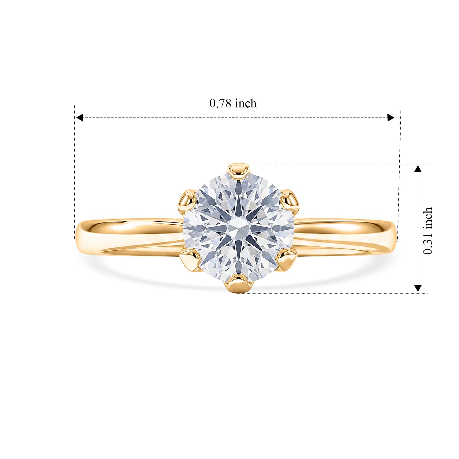 Royal Bali Collection - D'Joy Moissanite Solitaire Ring in Sterling Silver 1.00 Ct.