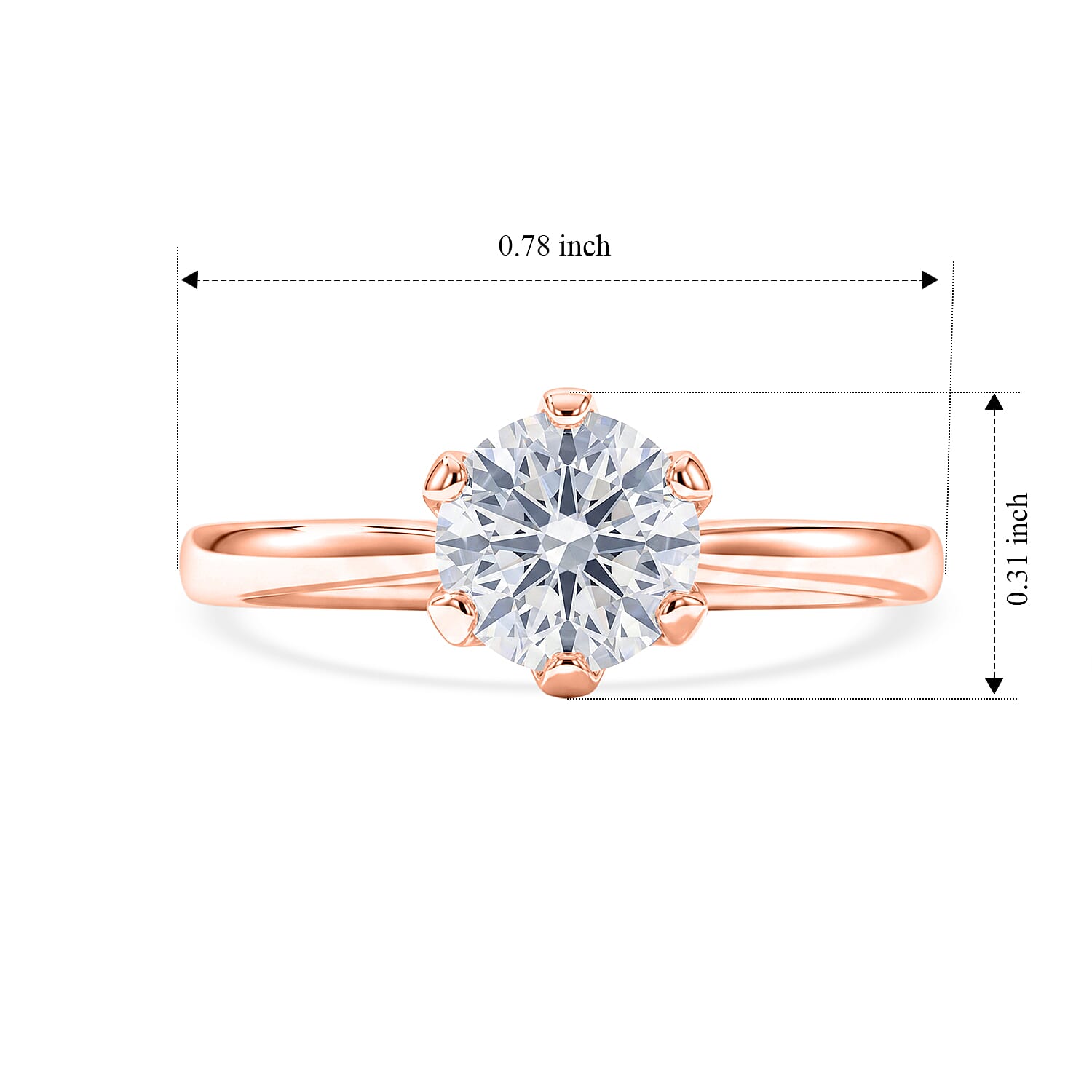 Royal Bali Collection - D'Joy Moissanite Solitaire Ring in Sterling Silver 1.00 Ct.