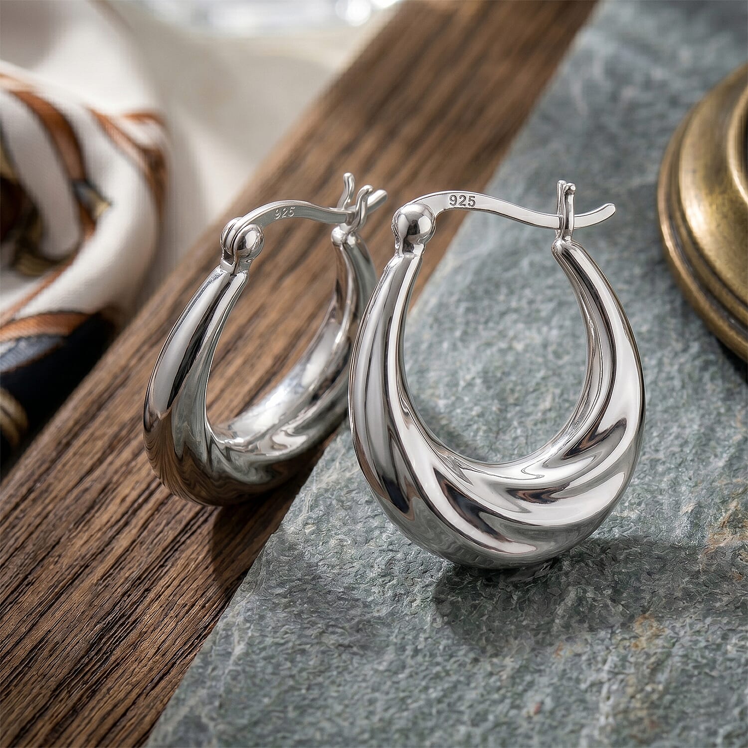 Sterling Silver Hoop Earring with Clasp