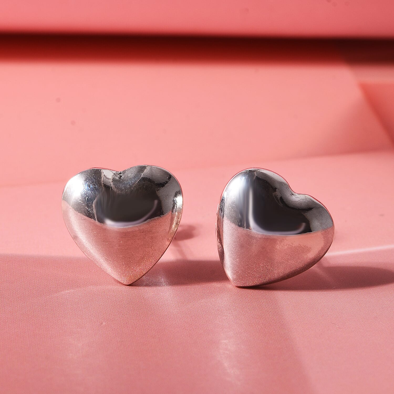 Sterling Silver Heart Earring with Push Back