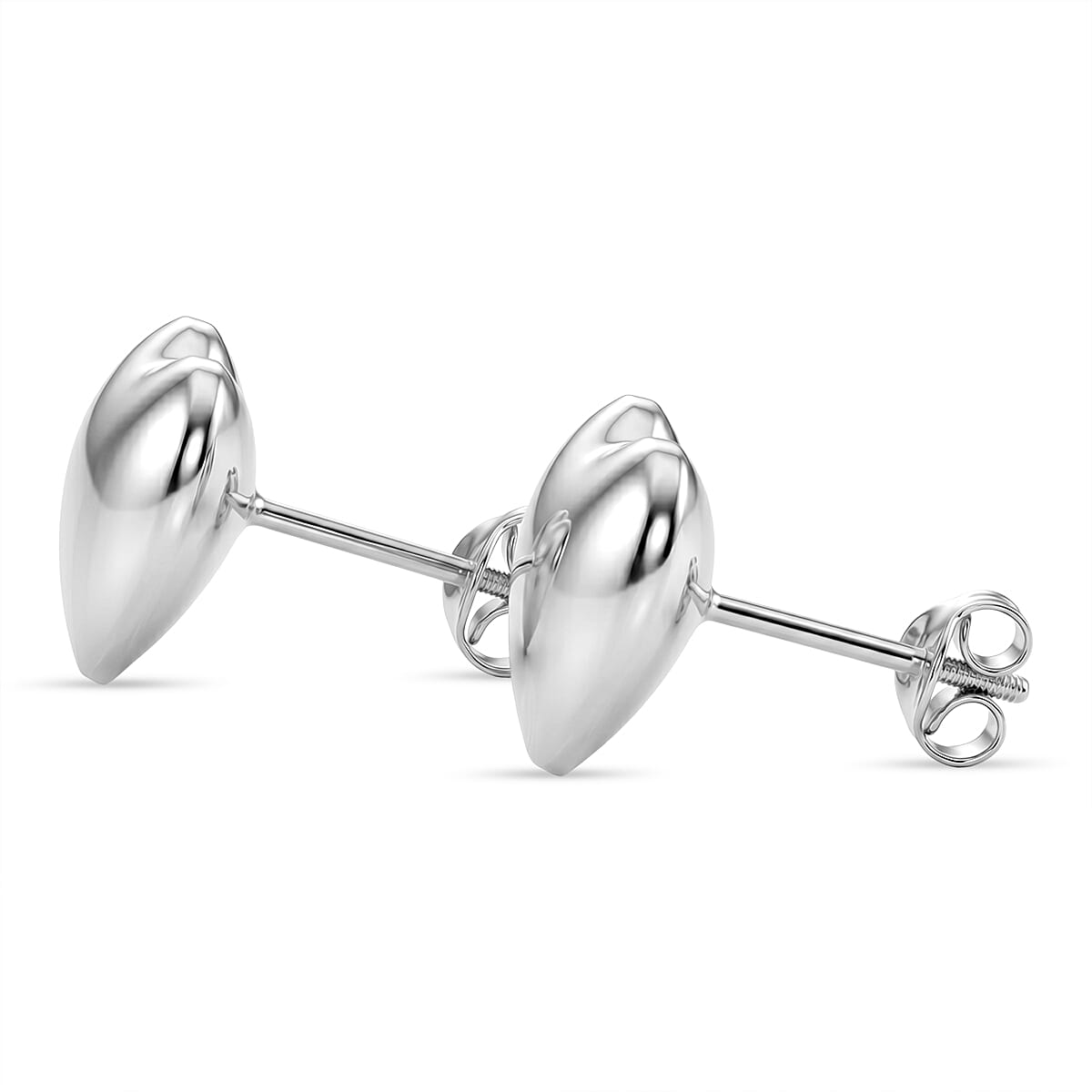 Sterling Silver Heart Earring with Push Back
