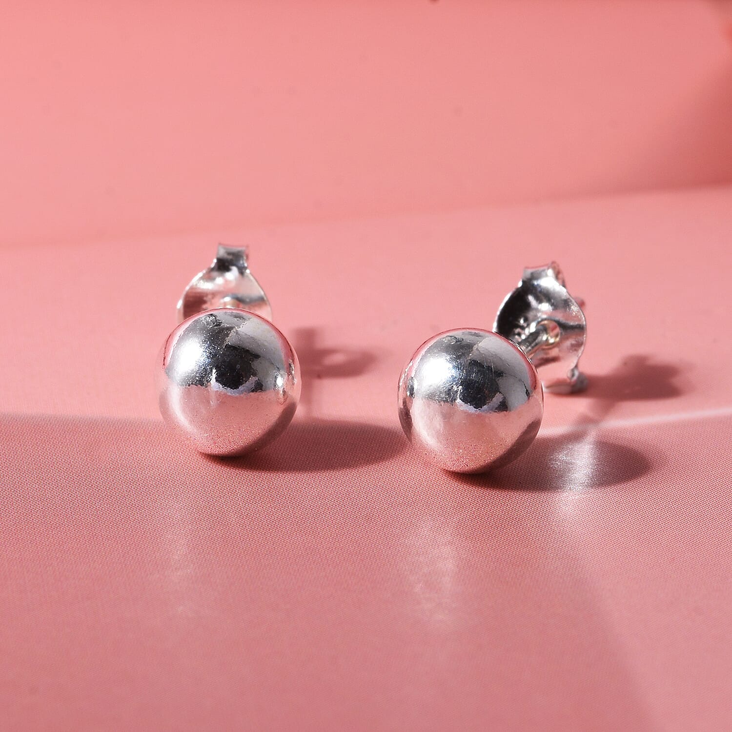 Sterling Silver Ball Earring with Push Back