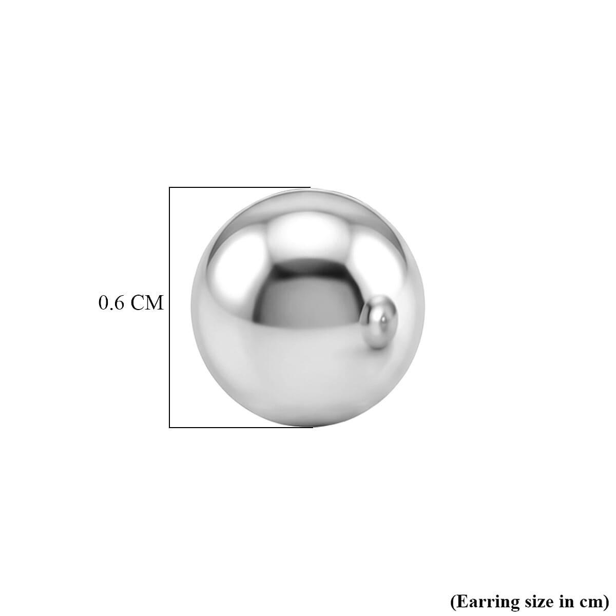 Sterling Silver Ball Earring with Push Back