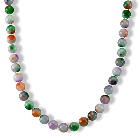 D'Joy - Multi Colour Jade Beads Necklace (Size - 20) with Magnetic Clasp in Yellow Gold Plated Sterling Silver 539.00 Ct.