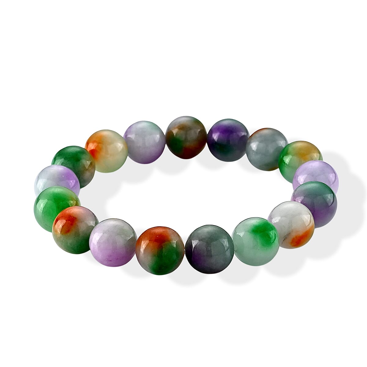 Multi Colour Jade Stretchable Beads Bracelet (Size - 7.5) 280.00 Ct.