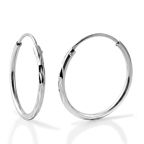 Closeout Deal - Sterling Silver Hoop Earring with Clasp