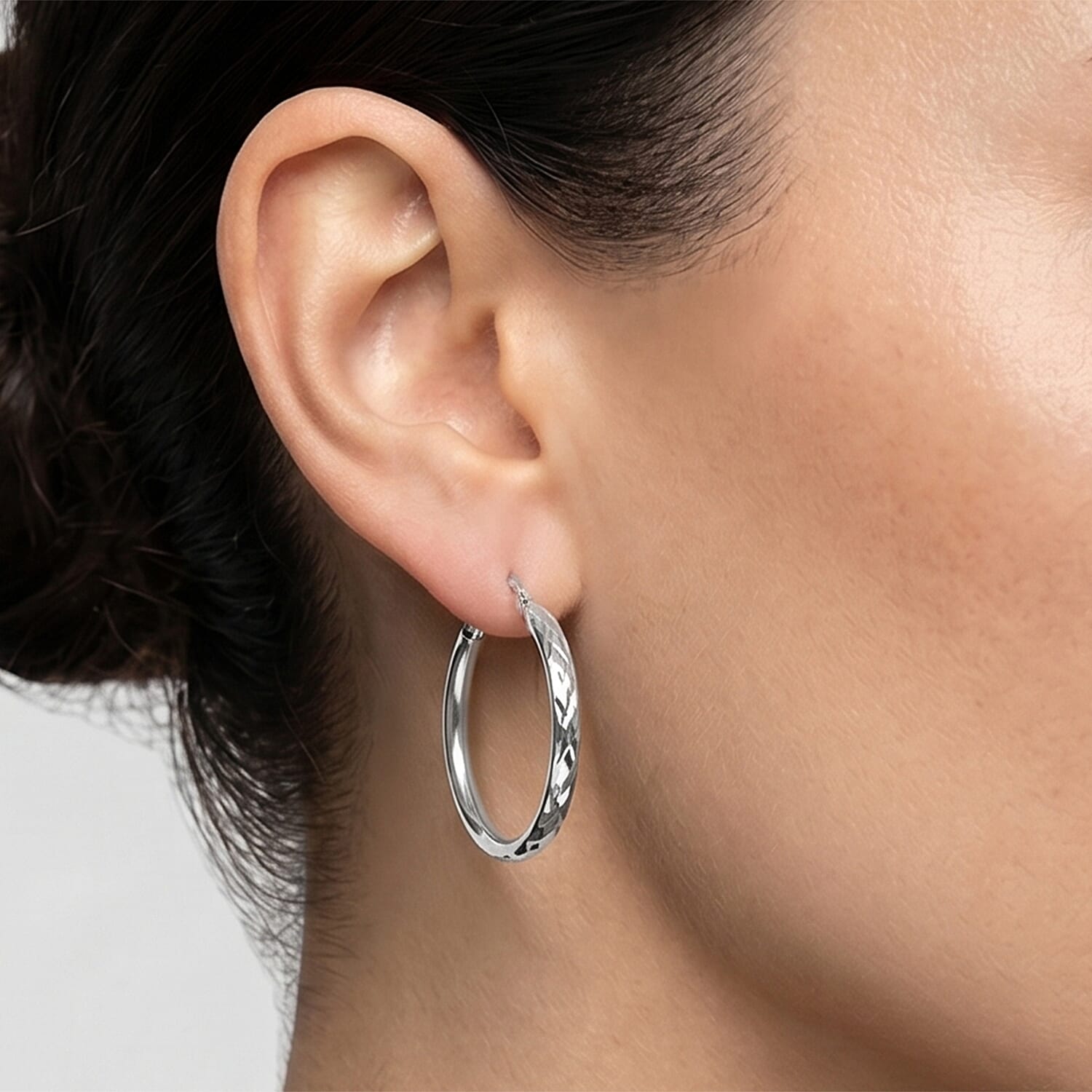 Sterling Silver Hoop Earring with Clasp