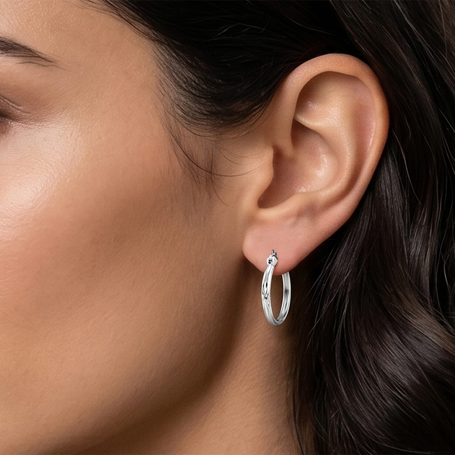 Sterling Silver Hoop Earring with Clasp