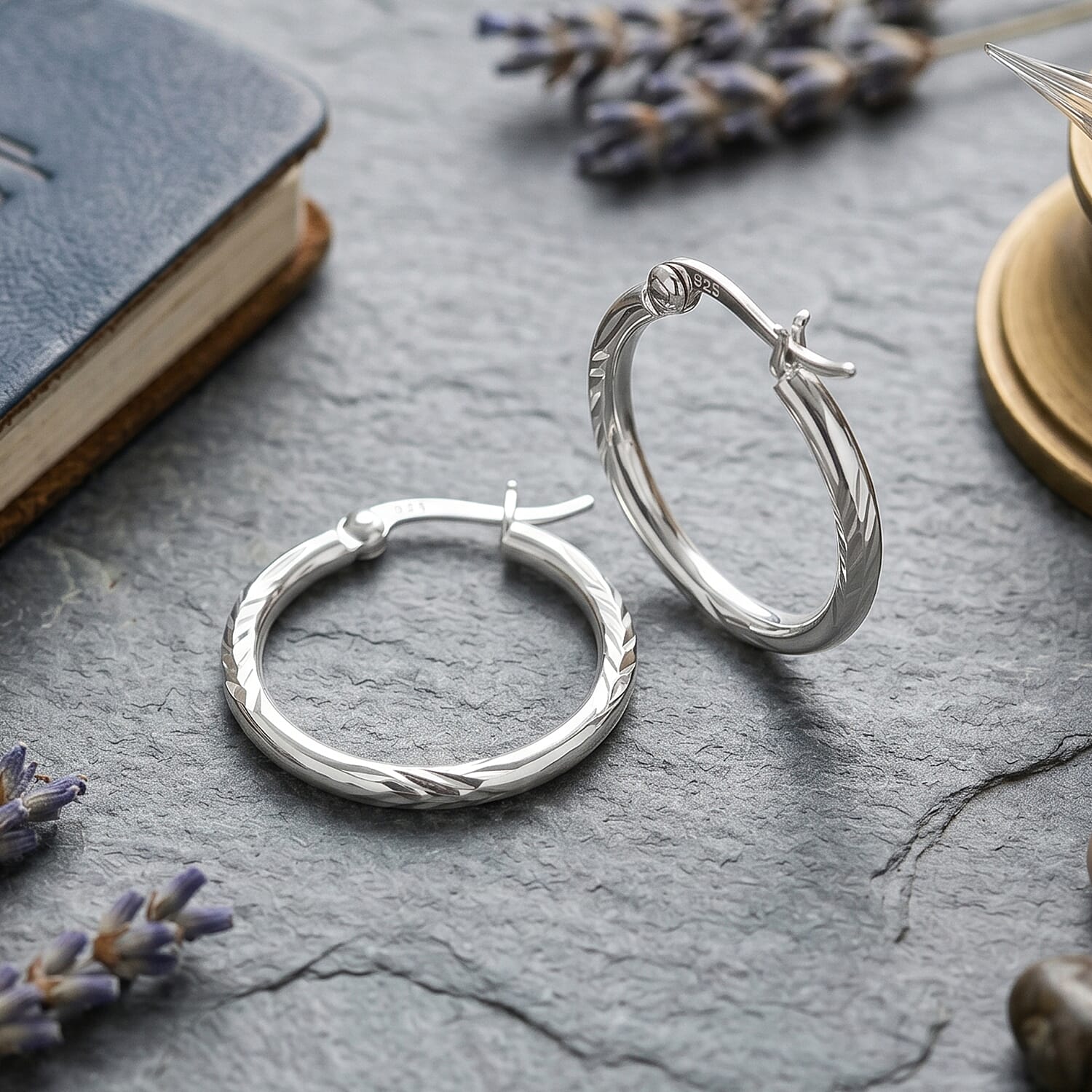 Closeout Deal - Sterling Silver Hoop Earring with Clasp
