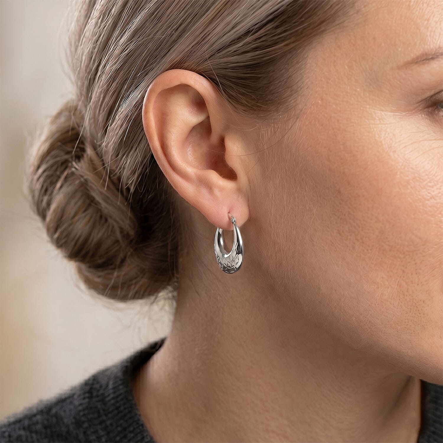 Sterling Silver Hoop Earring with Clasp