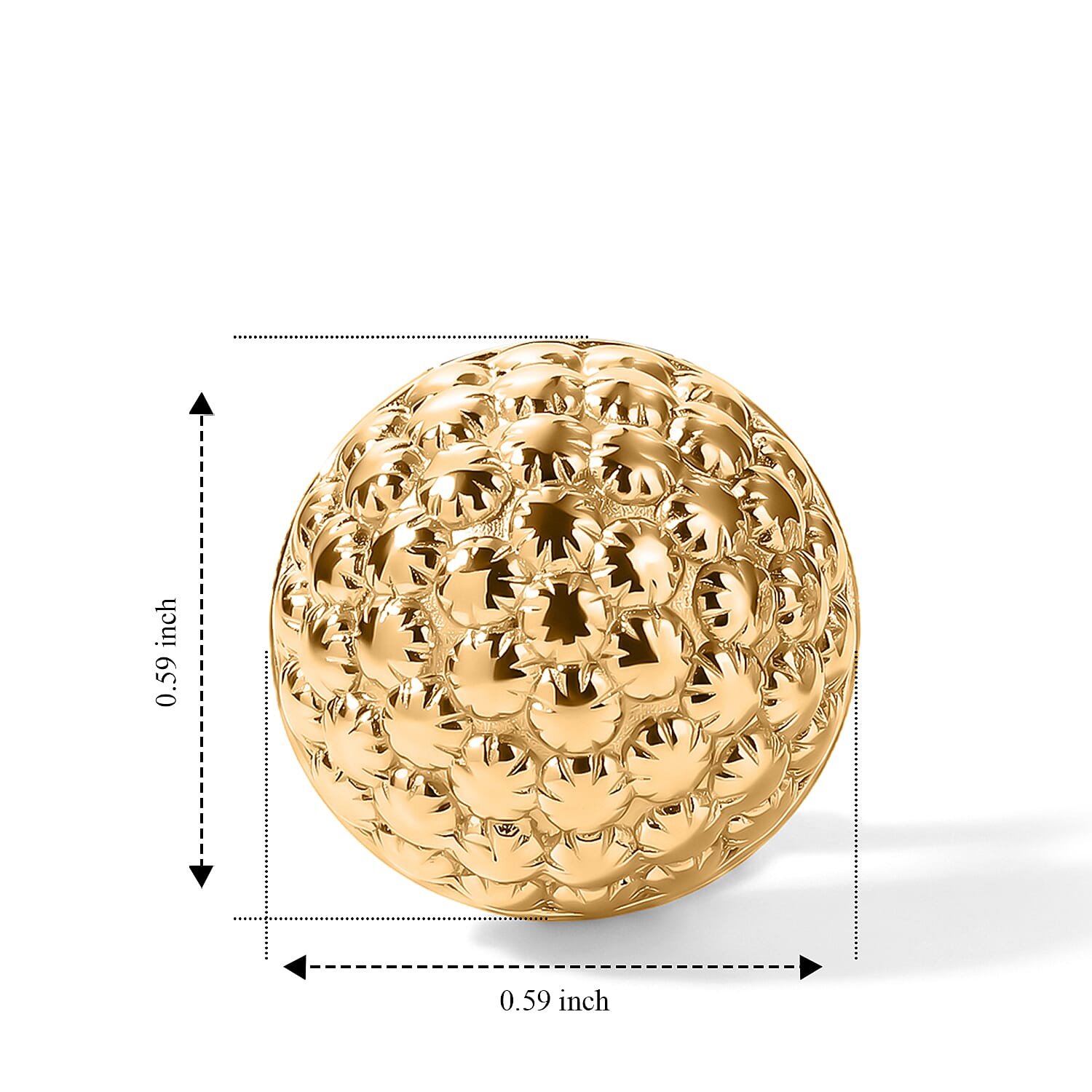 EverTrue Bronzella Collection - Button Earring with Omega Clip in 18K Gold Plating