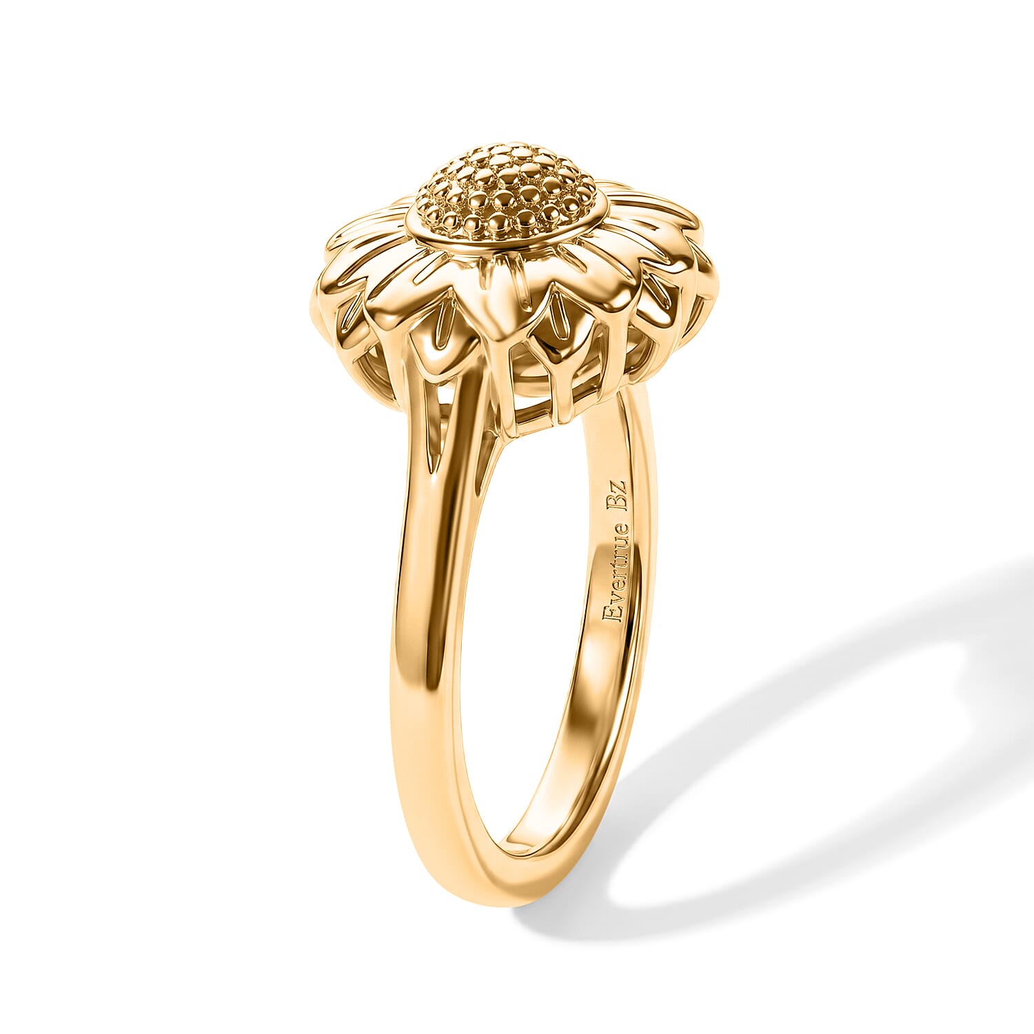 EverTrue Bronzella Collection - Floral Ring in Yellow Gold Tone