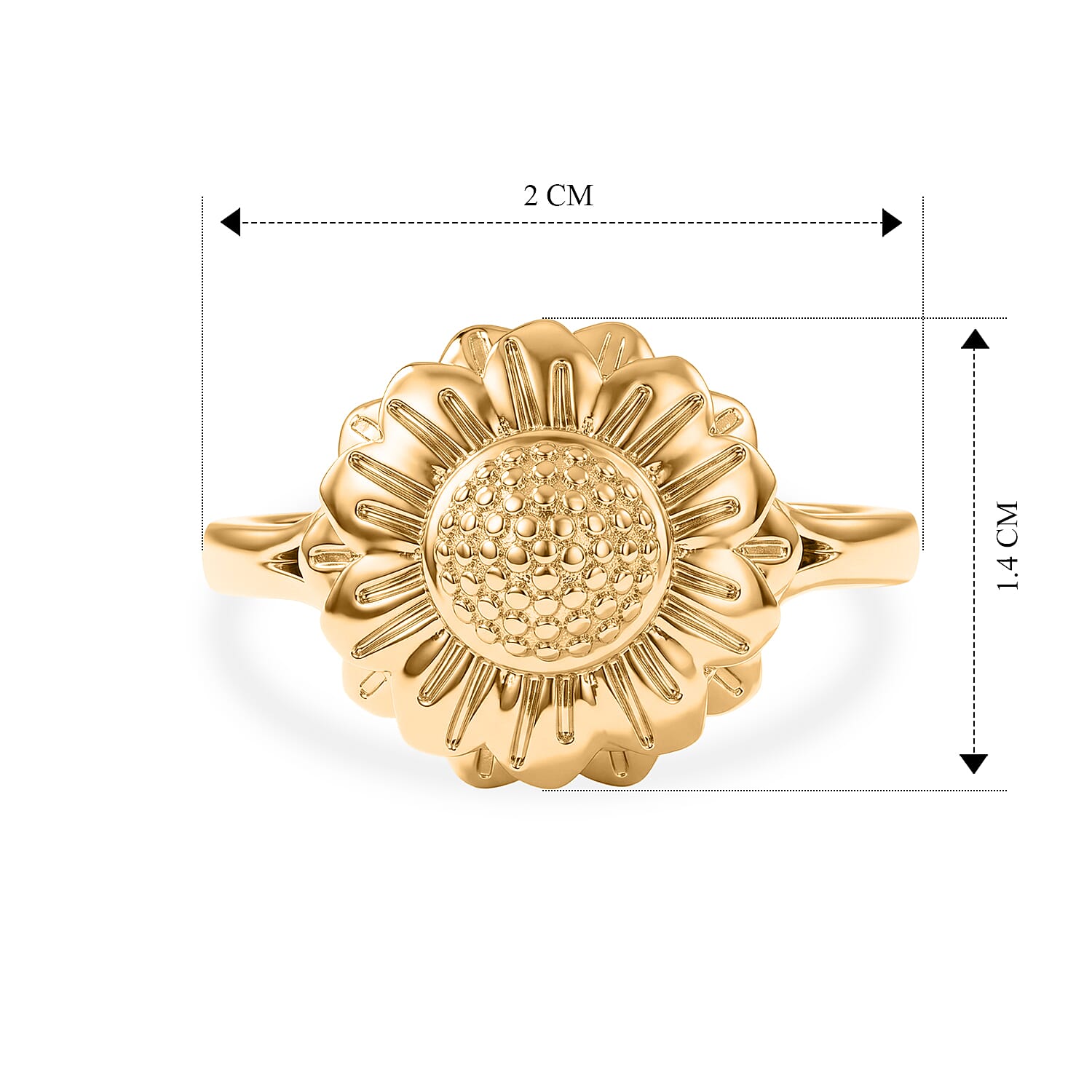 EverTrue Bronzella Collection - Floral Ring in Yellow Gold Tone