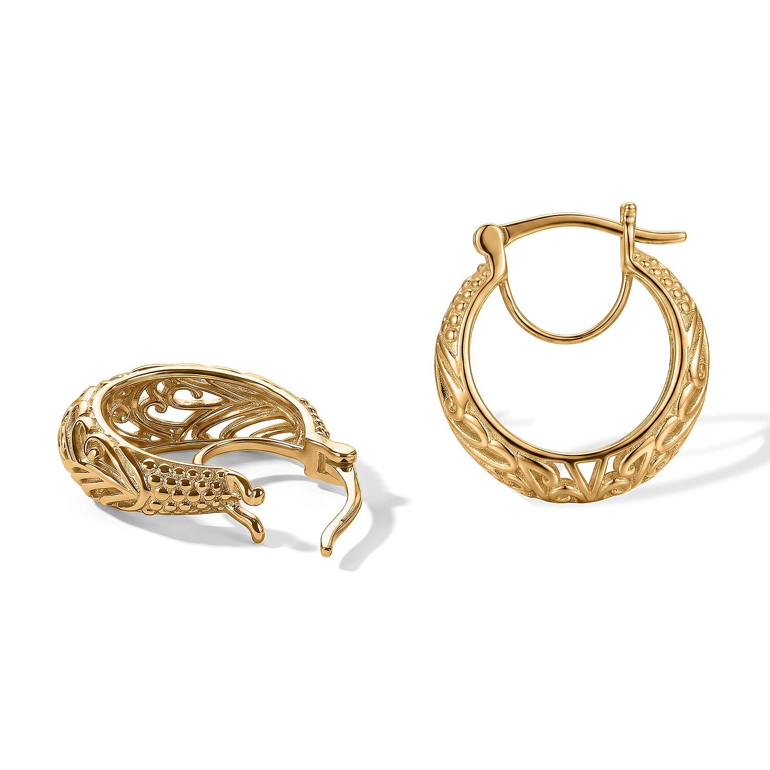 EverTrue Bronzella Collection - Full Hoop Earring with Clasp Back in 18K Gold Plating