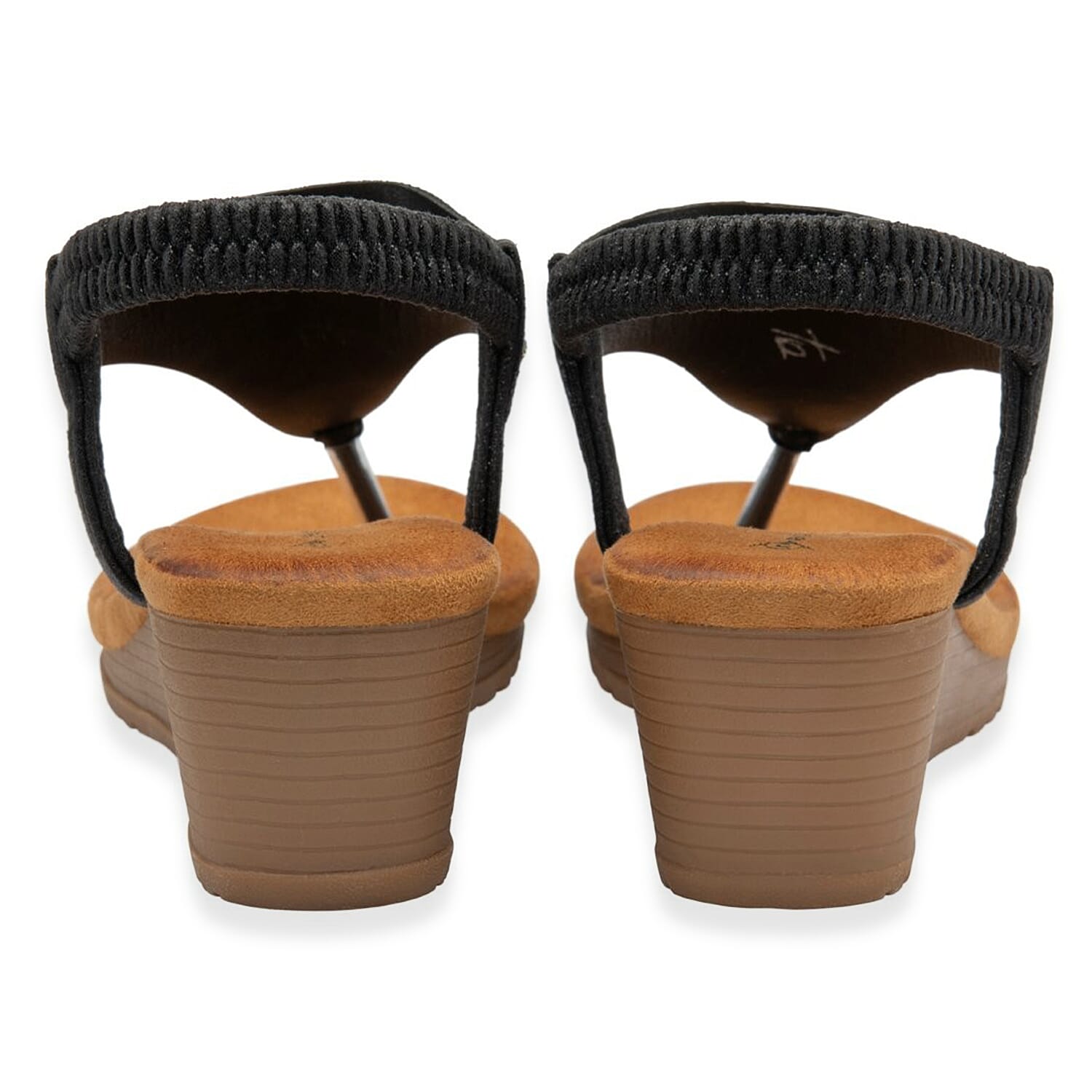 Dunlop Womens Abigail Toe Post Wedge Sandals With Elasticated Ankle Strap