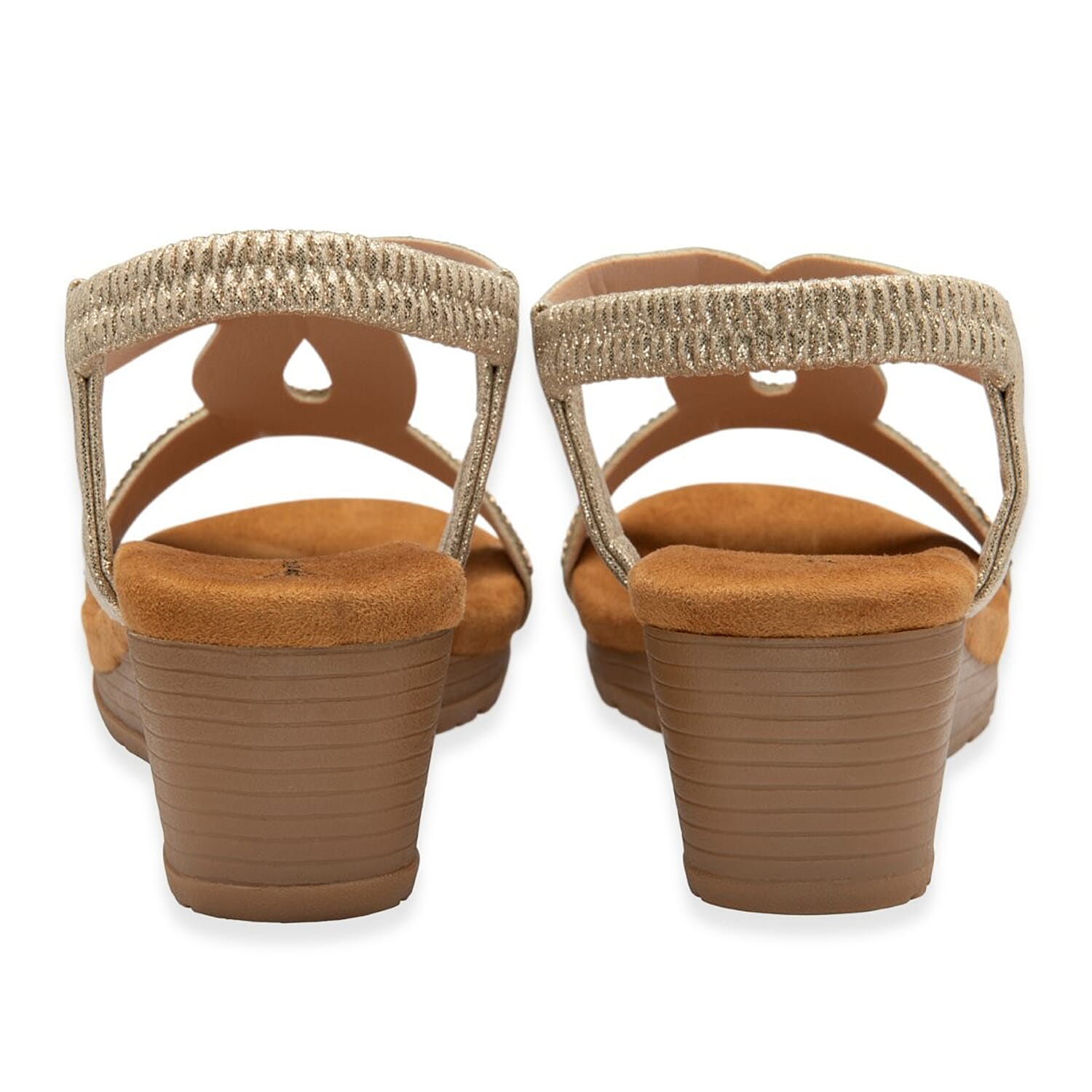Dunlop Womens Verona Diamante T-Bar Strap Open-Toe Wedge Sandals With Elasticated Slingback 