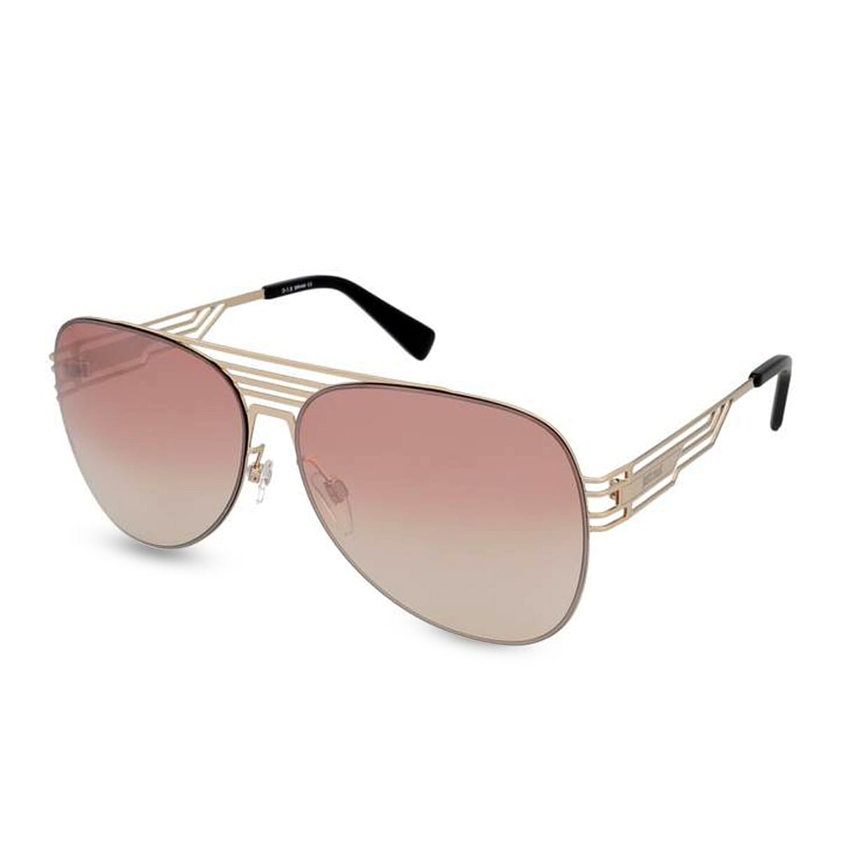 Just Cavalli Unisex Aviator Sunglasses With Yellow Lenses - Rose Gold