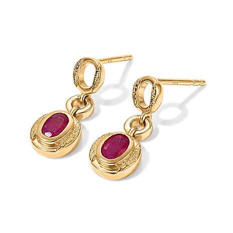 D'Joy African Ruby Dangling Earring Sterling Silver  1.372  Ct.