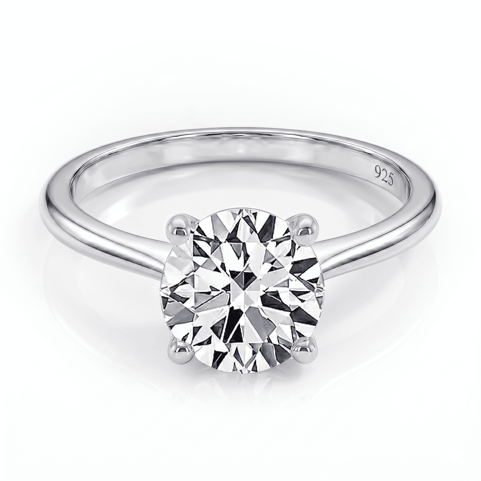Luxuriant - Lab Grown Diamond (SI-G-H) Solitaire Ring in Rhodium Overlay Sterling Silver 1.00 Ct.