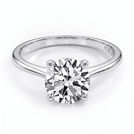 Luxuriant - Lab Grown Diamond (SI-G-H) Solitaire Ring in Rhodium Overlay Sterling Silver 1.00 Ct.