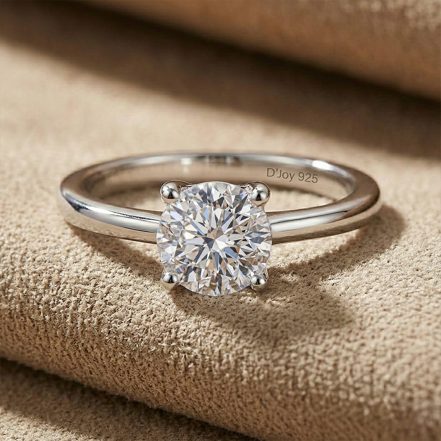 Luxuriant - Lab Grown Diamond (SI-G-H) Solitaire Ring in Rhodium Overlay Sterling Silver 1.00 Ct.