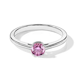 D'Joy - Pink Moissanite Solitaire Ring in Sterling Silver