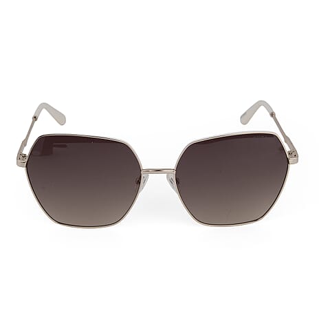 Guess Ladies Large Gold Square Metal Sunglasses 7785 32F