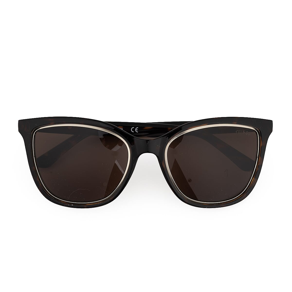 GUESS 7467 52E - Ladies Square Tortoise Plastic Sunglass