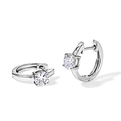 Royal Bali Collection - D'Joy Moissanite Hoop Earring in Yellow Gold Plated Sterling Silver 1.00 Ct.