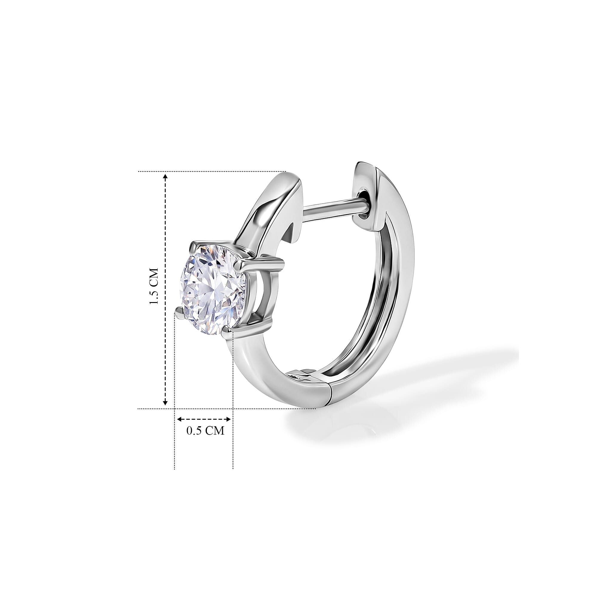 Royal Bali Collection - D'Joy Moissanite Hoop Earring in Platinum Overlay Sterling Silver 1.00 Ct.