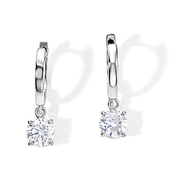 Royal Bali Collection - D'Joy Moissanite Hoop Earring in Yellow Gold Plated Sterling Silver 1.60 Ct.