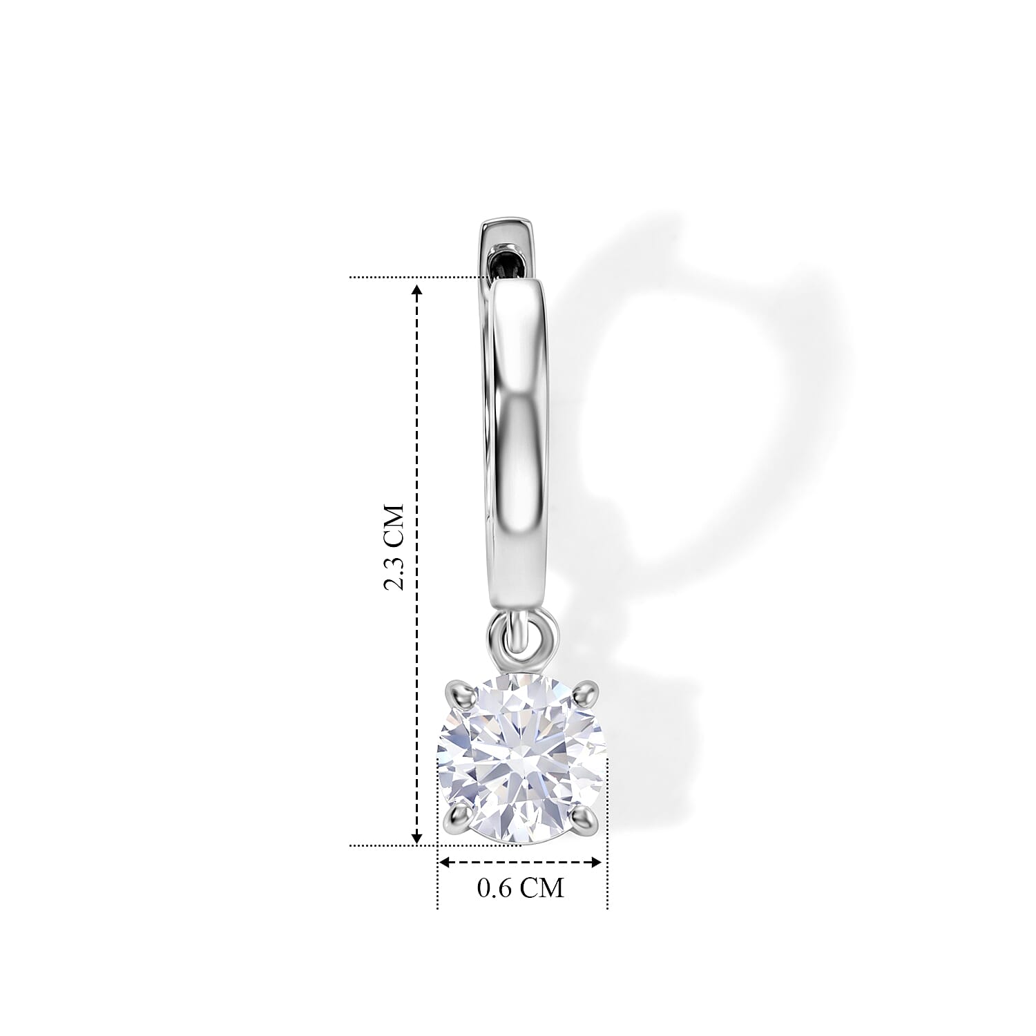 Royal Bali Collection - D'Joy Moissanite Hoop Earring in Platinum Overlay Sterling Silver 1.60 Ct.