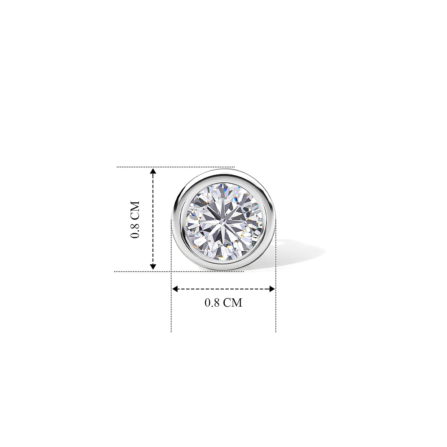 D'Joy Moissanite Solitaire Stud Push Post Earring in Platinum OverlaySterling Silver  1.938  Ct.