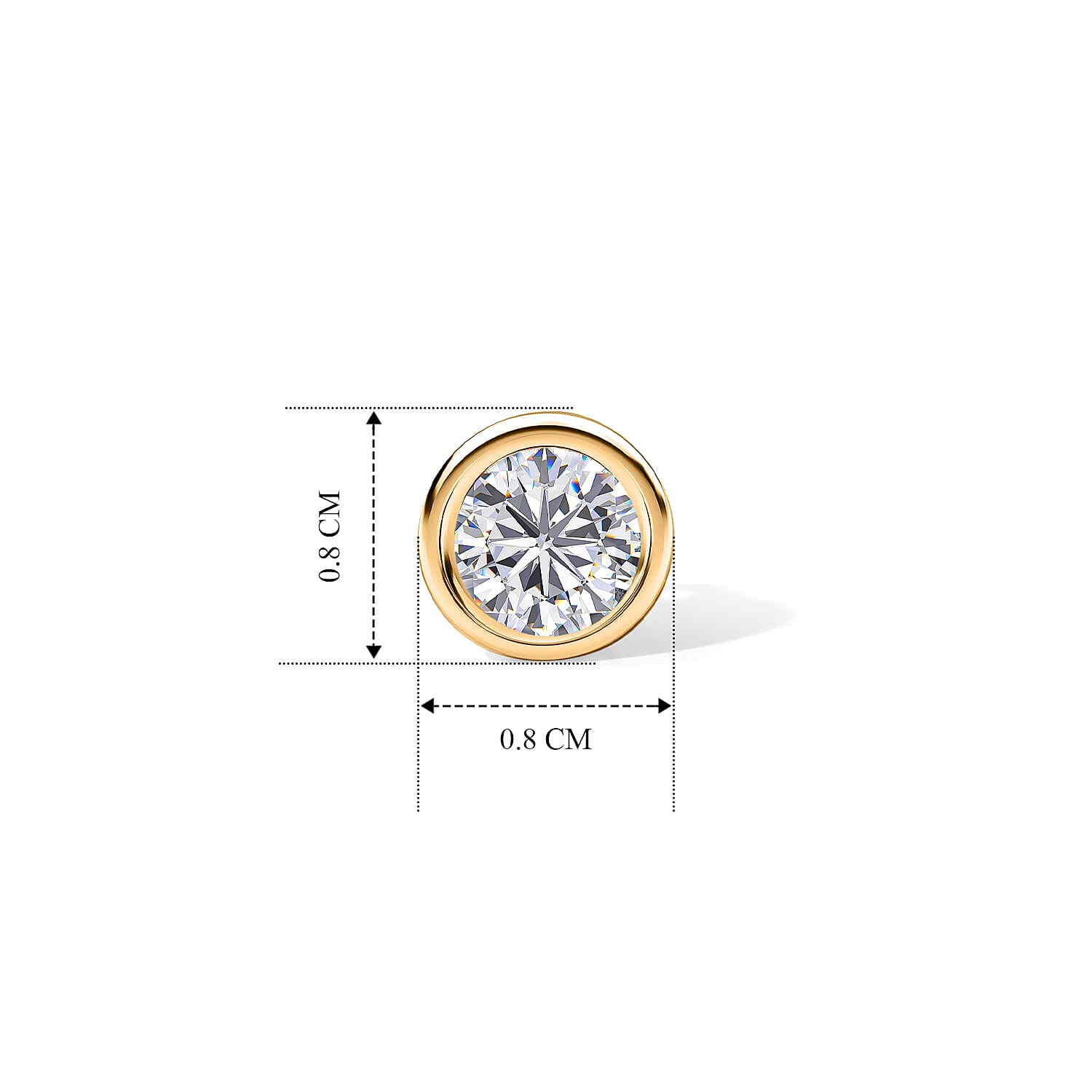 D'Joy Moissanite Solitaire Stud Push Post Earring in 18K YG PlatingSterling Silver  1.938  Ct.