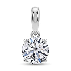 LUXURIANT 1 Ct. Lab Grown Diamond Round-Cut Solitaire Pendant in 9K Yellow Gold SGL Certified (SI-G-H)